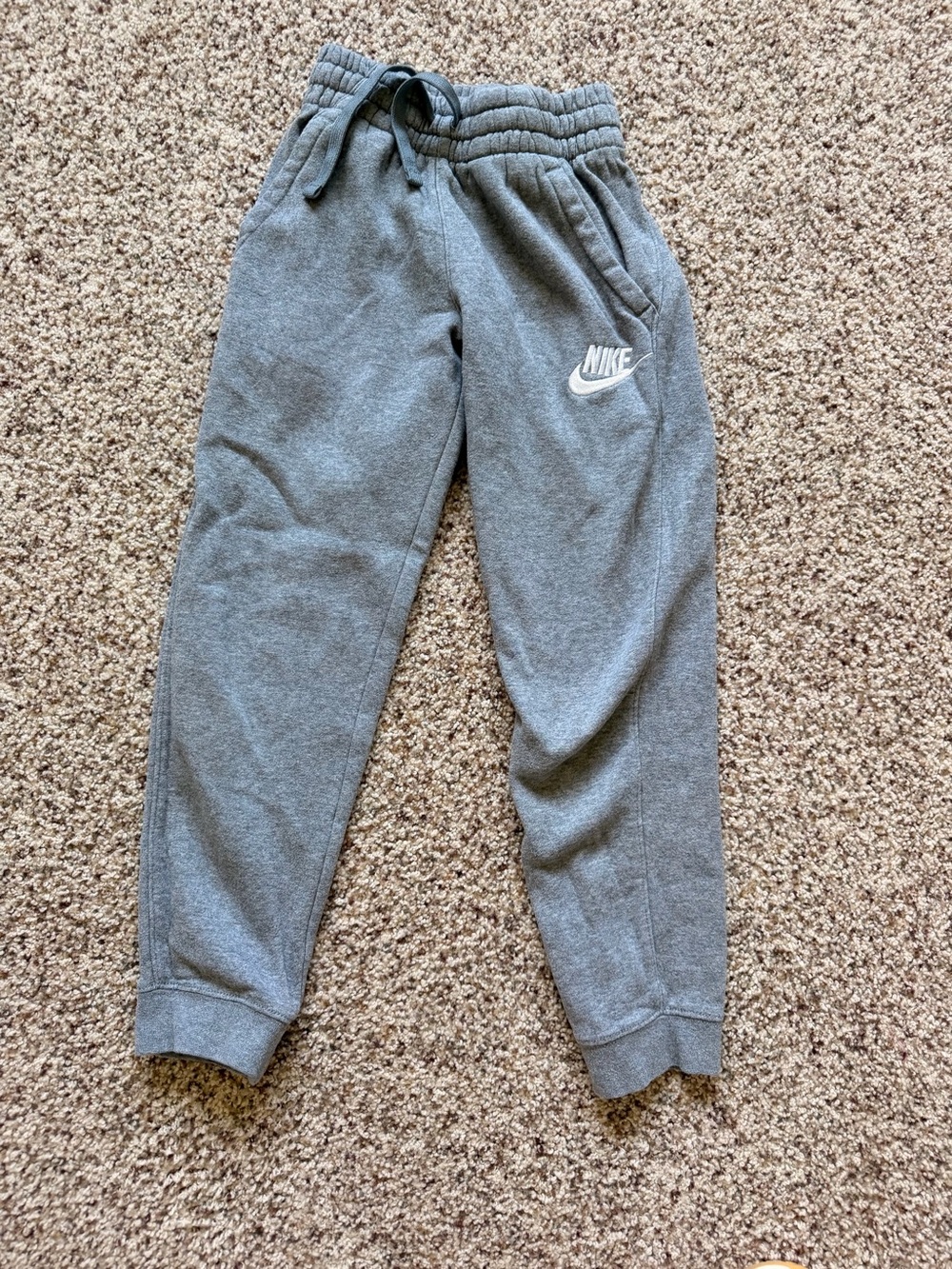 Nike Kids Gray Sweatpants with White Logo